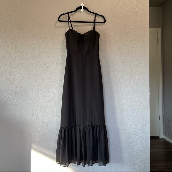 Azazie Justina Black Sweetheart Bridesmaid Dress Size 0 - Picture 2 of 9
